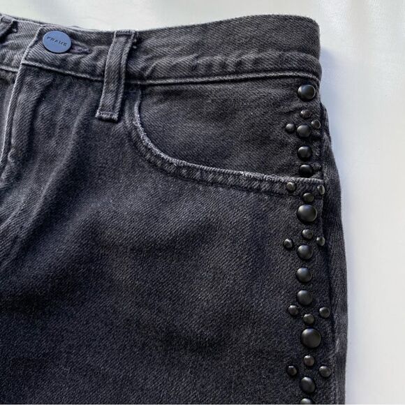 Frame Denim Studded Denim Skirt washed black gray Size 25 - Picture 9 of 10
